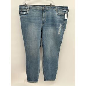 Old Navy Jeans Rockstar Women's Plus Size 28 Blue Super‎ Skinny Mid Rise New